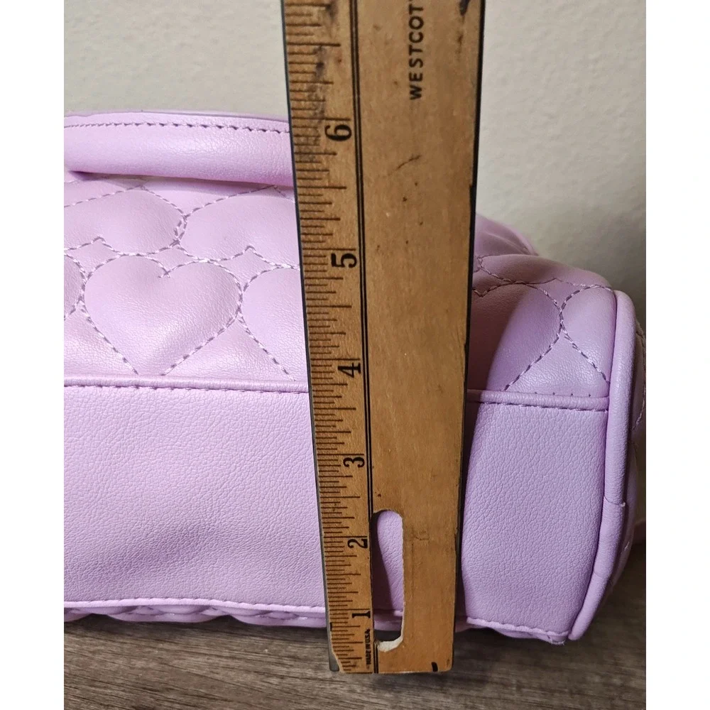 Juicy Couture‎ Satchel Women Small Pink Heart Quilted Crossbody Bag Domed Purse